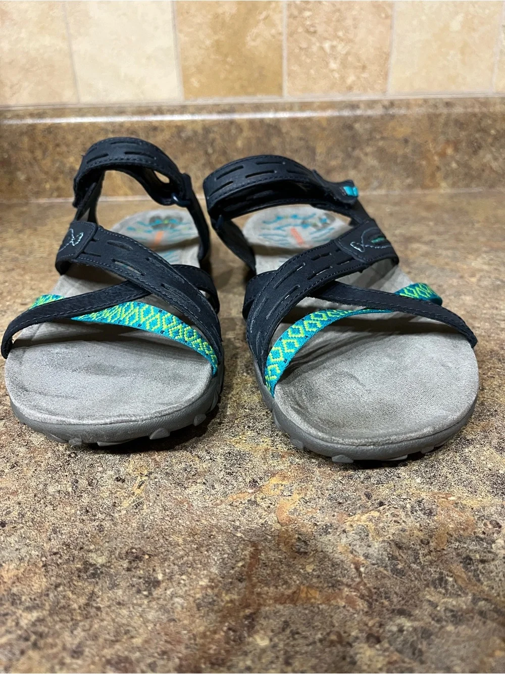 Merrell Women’s Size 8 Navy Leather Strappy Sport Sandals Select Grip Comfort